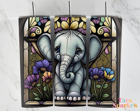 Stained Glass Baby Elephant