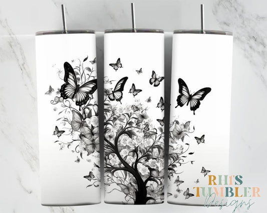 Black and white butterflies