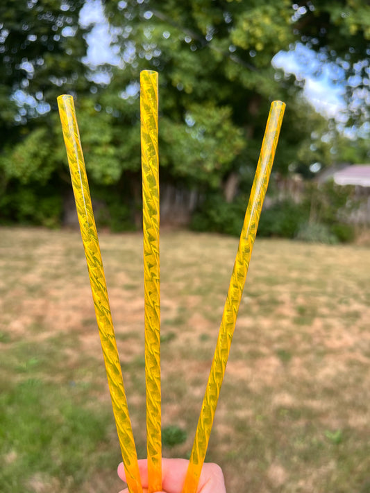 Yellow twist straws straws